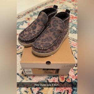 Hey Dude Leopard Print Ankle Boots
